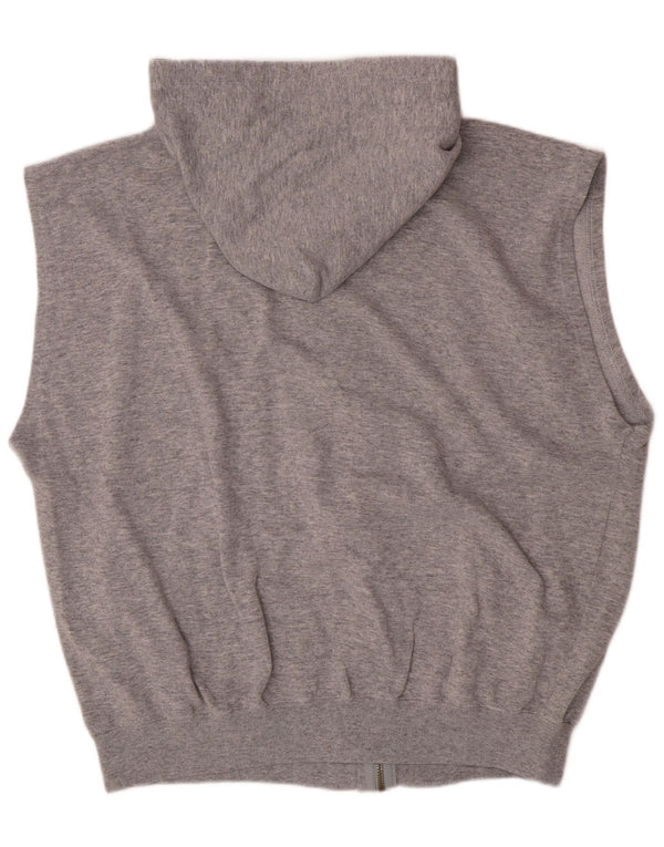 Maglione con cappuccio e zip senza maniche Champion da uomo XL in cotone grigio