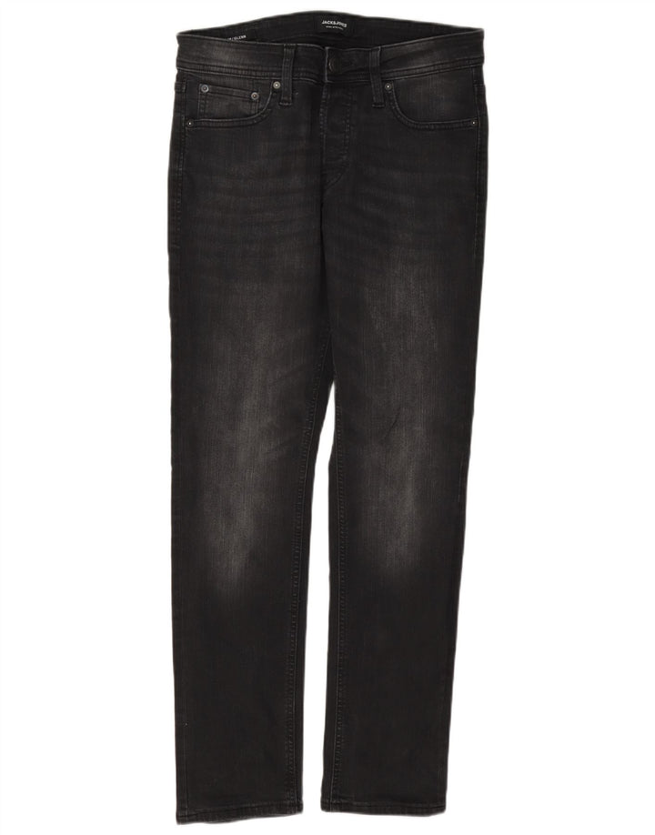 Jack & Jones Uomo GLENN Slim Jeans W30 L32 Cotone Nero