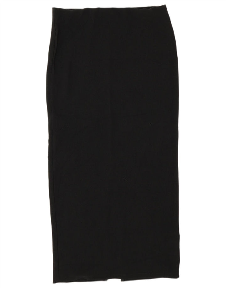 Gonna midi a vita alta da donna Zara grande W30 poliestere nero