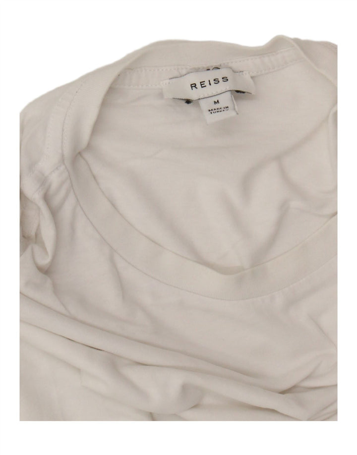 REISS Mens T-Shirt Top Medium White