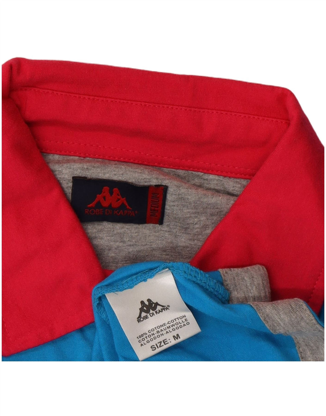 Polo Kappa Uomo Cotone Rigato Blu Medio