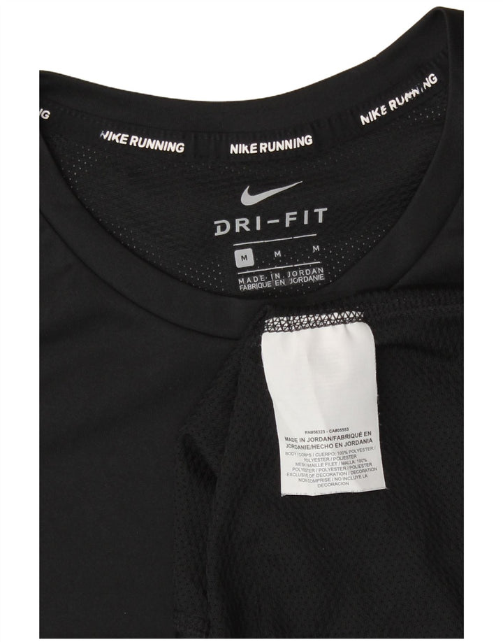 T-shirt Nike da uomo Dri Fit, top in poliestere nero medio