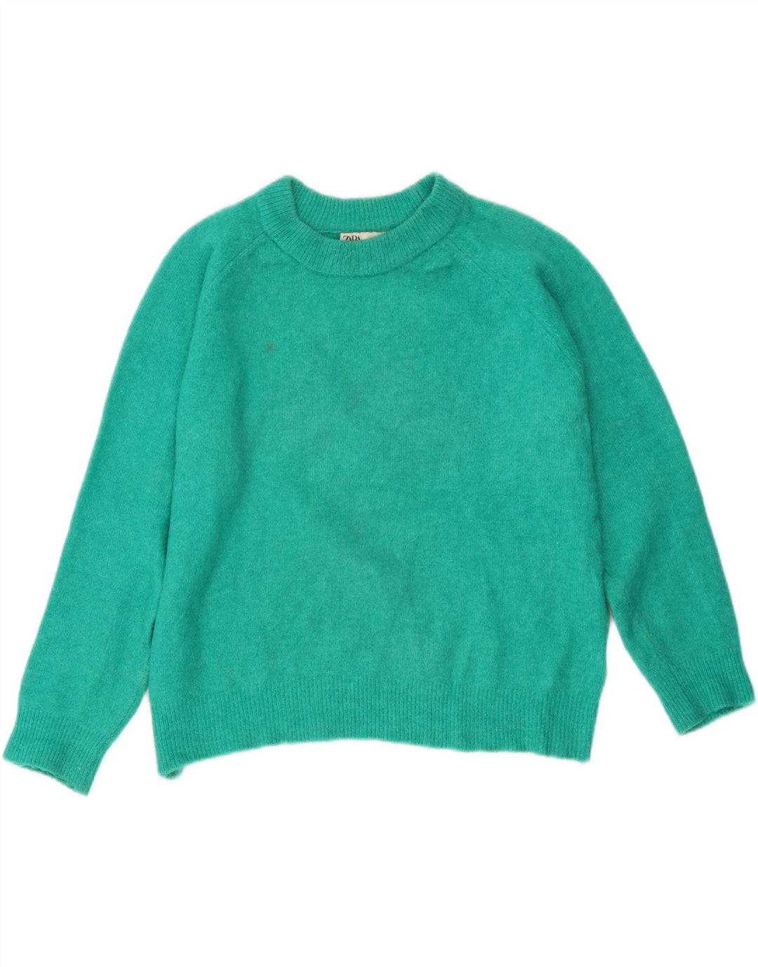 Maglione maglione girocollo da donna Zara UK 14 Nylon verde medio