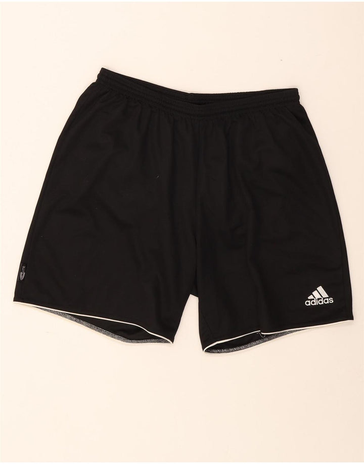 Pantaloncini sportivi Adidas Climalite da uomo di grandi dimensioni in poliestere a strisce nere