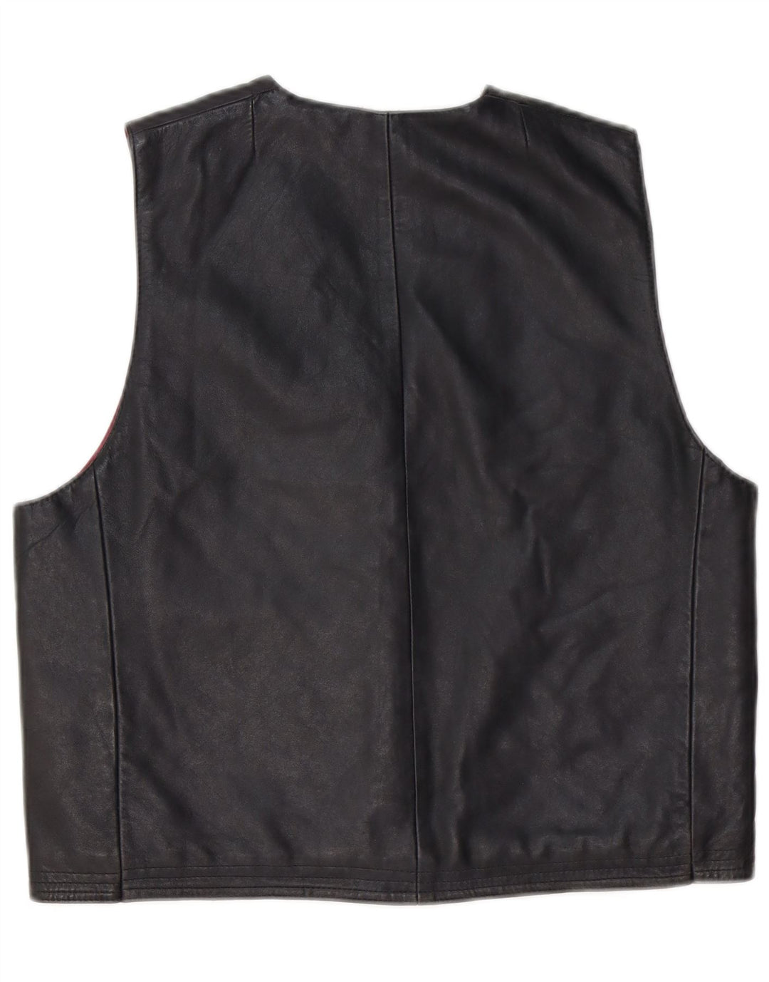 Gilet in pelle da uomo vintage medio nero