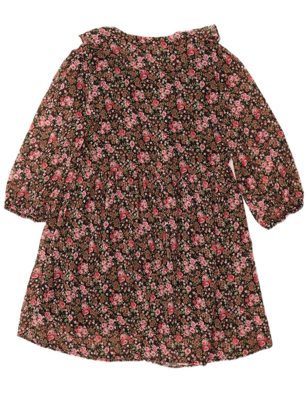 Abito a trapezio con maniche a 3/4 da donna Zara UK 10 piccolo floreale multicolore