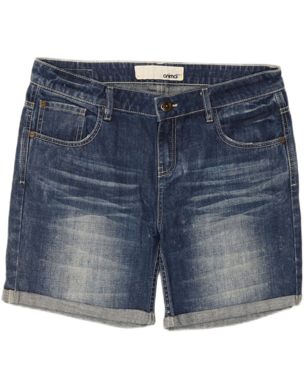 Pantaloncini di jeans da donna Animal UK 14 Large W34 Cotone blu