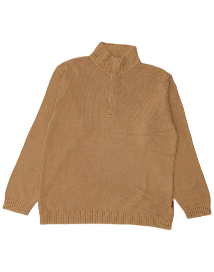 Maglione Diadora Uomo con Collo a Bottoni XL in Cotone Beige