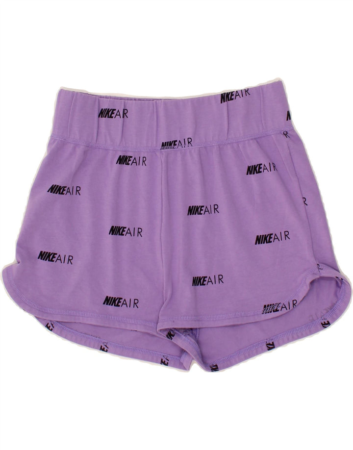 NIKE Womens Abstract Pattern Sport Shorts UK 14 Medium  Purple Cotton Vintage Nike and Second-Hand Nike from Messina Hembry 