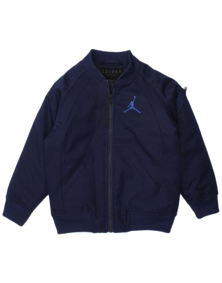 JORDAN Boys Air Graphic Bomber Jacket 4-5 Years Navy Blue Polyester