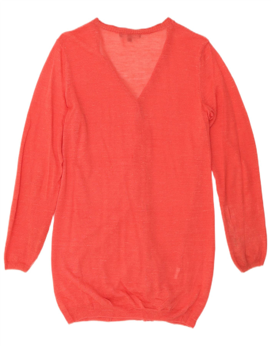 LAURA ASHLEY Maglione cardigan lungo da donna UK 12 Rosso medio