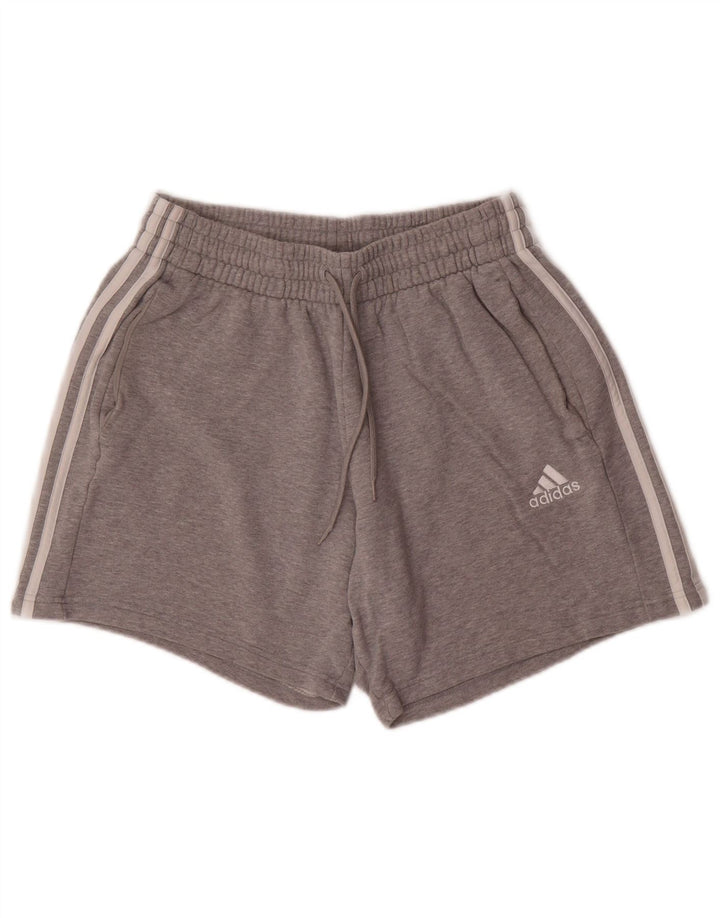 Pantaloncini sportivi da uomo Adidas in cotone grigio medio