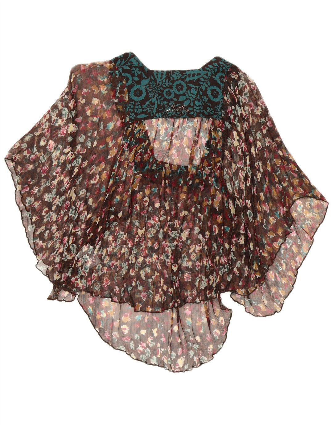 Camicetta poncho trasparente da donna Liu Jo Top IT 42 Seta floreale marrone medio