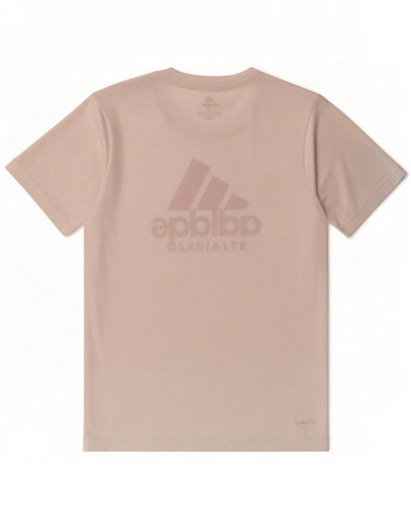 Adidas T-shirt grafica da uomo Climalite Top piccola bianca in poliestere