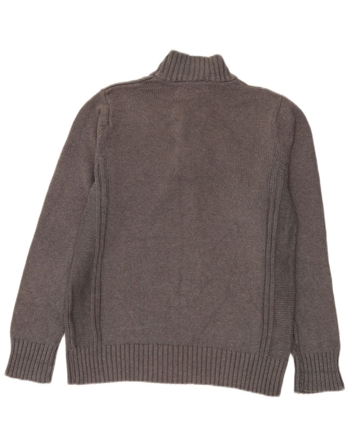 Maglione da uomo Marks & Spencer con collo a bottoni blu Harbour piccolo grigio