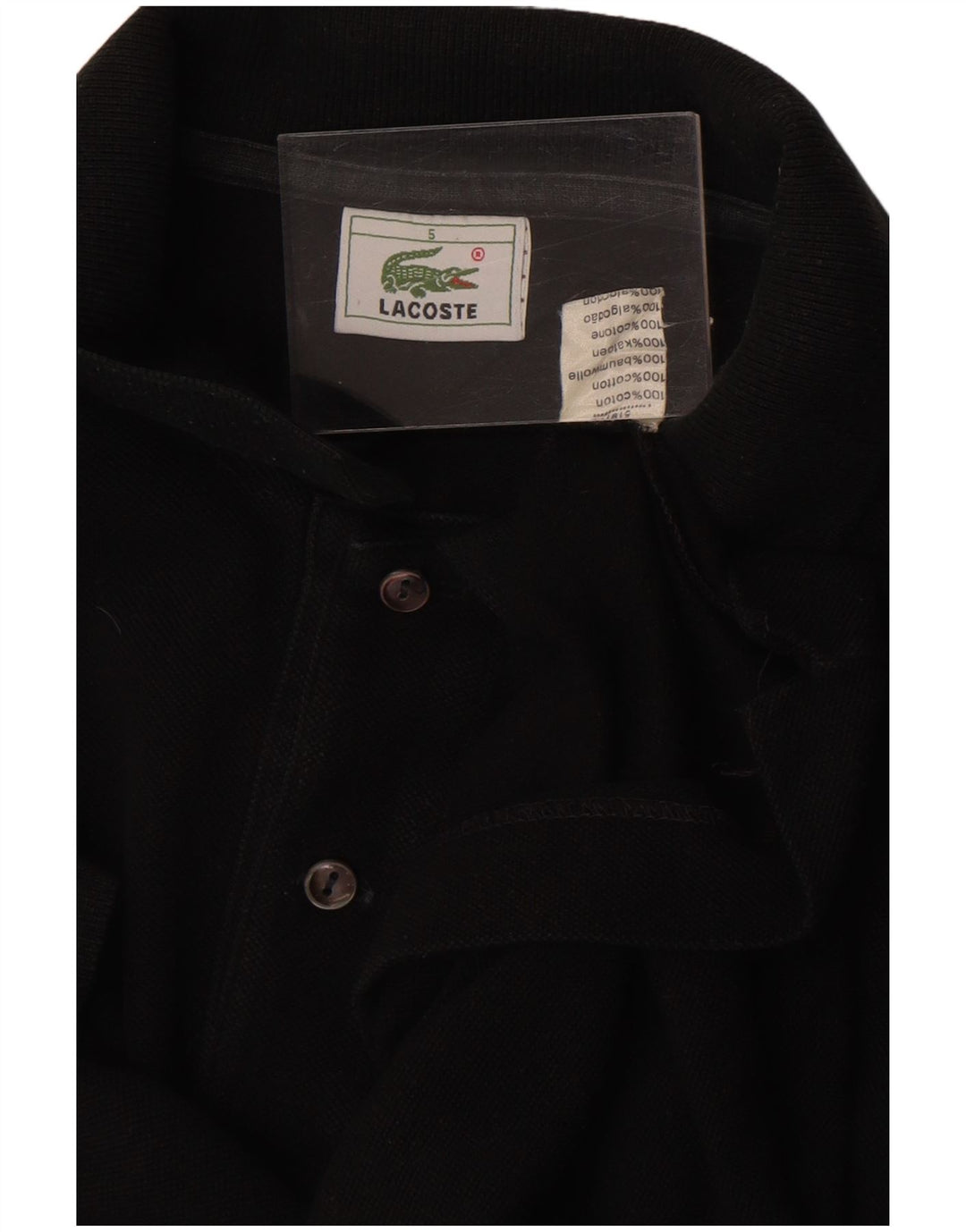 Polo da uomo Lacoste taglia 5 grande in cotone nero