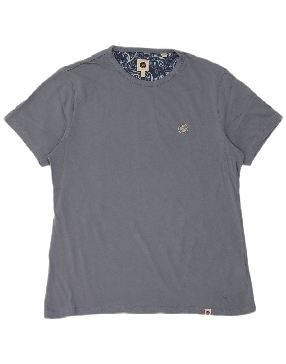 T-shirt da uomo piuttosto verde Top in cotone blu piccolo