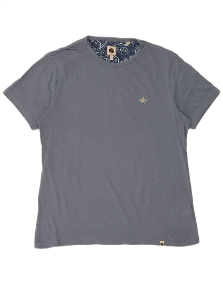 T-shirt da uomo piuttosto verde Top in cotone blu piccolo