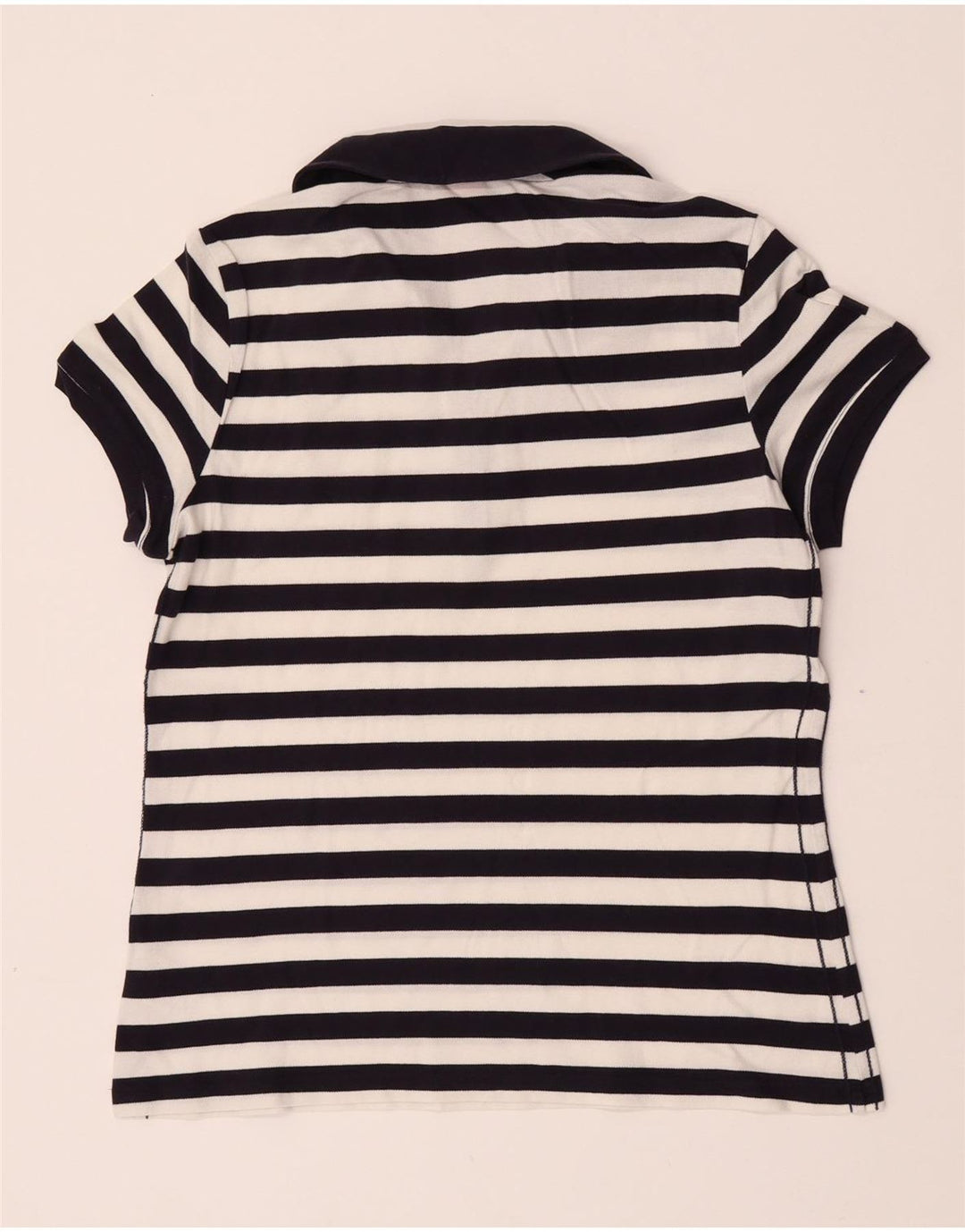 Polo da donna Puma UK 14 cotone a righe blu navy medio