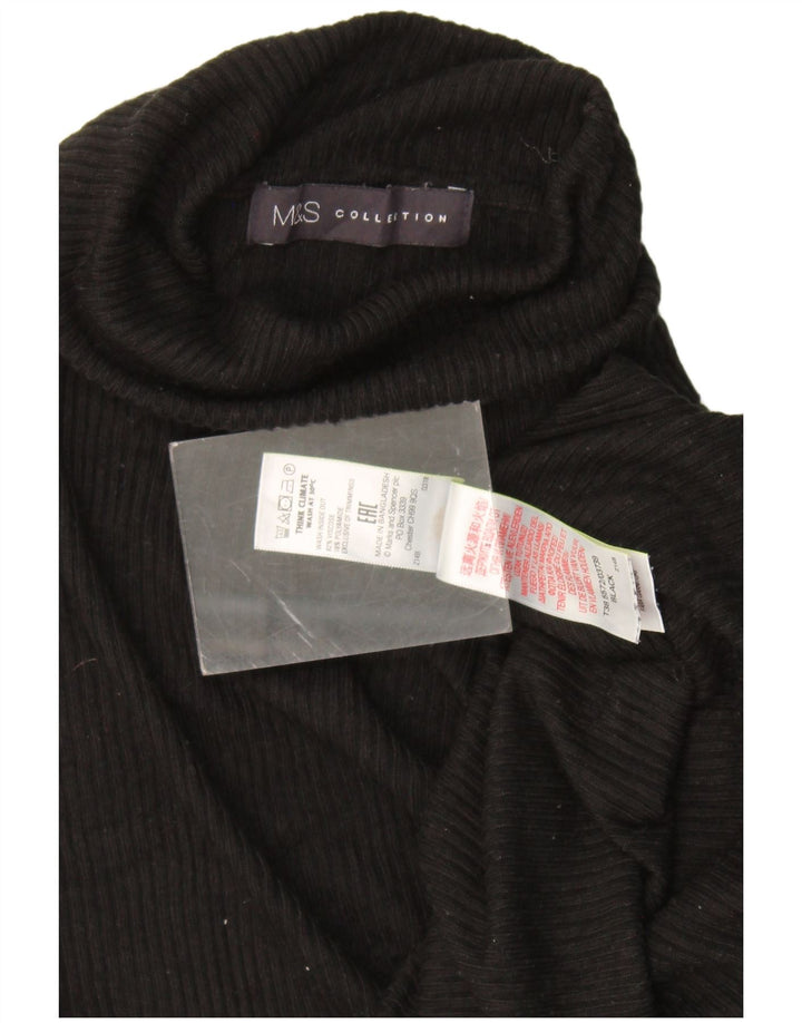 Maglione maglione a collo alto da donna Marks & Spencer UK 16 grande viscosa nera
