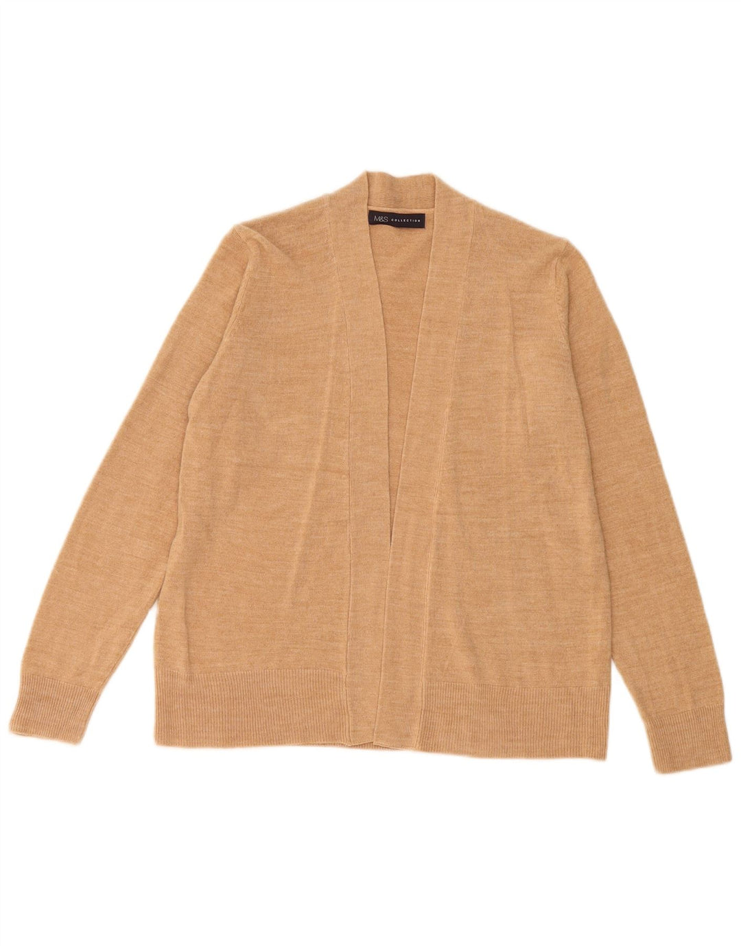Maglione cardigan aperto da donna Marks & Spencer UK 14 Acrilico beige medio