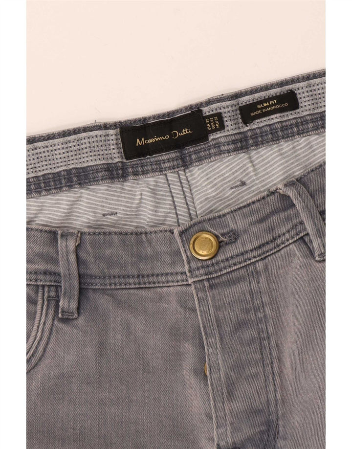 Jeans slim da uomo Massimo Dutti EU 42 Large W32 L29 Grigio