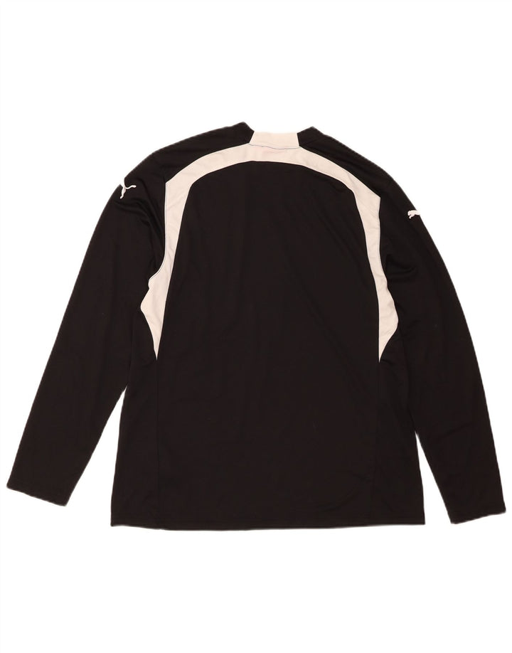 PUMA Womens Top Long Sleeve UK 16 Large Black Colourblock Polyester