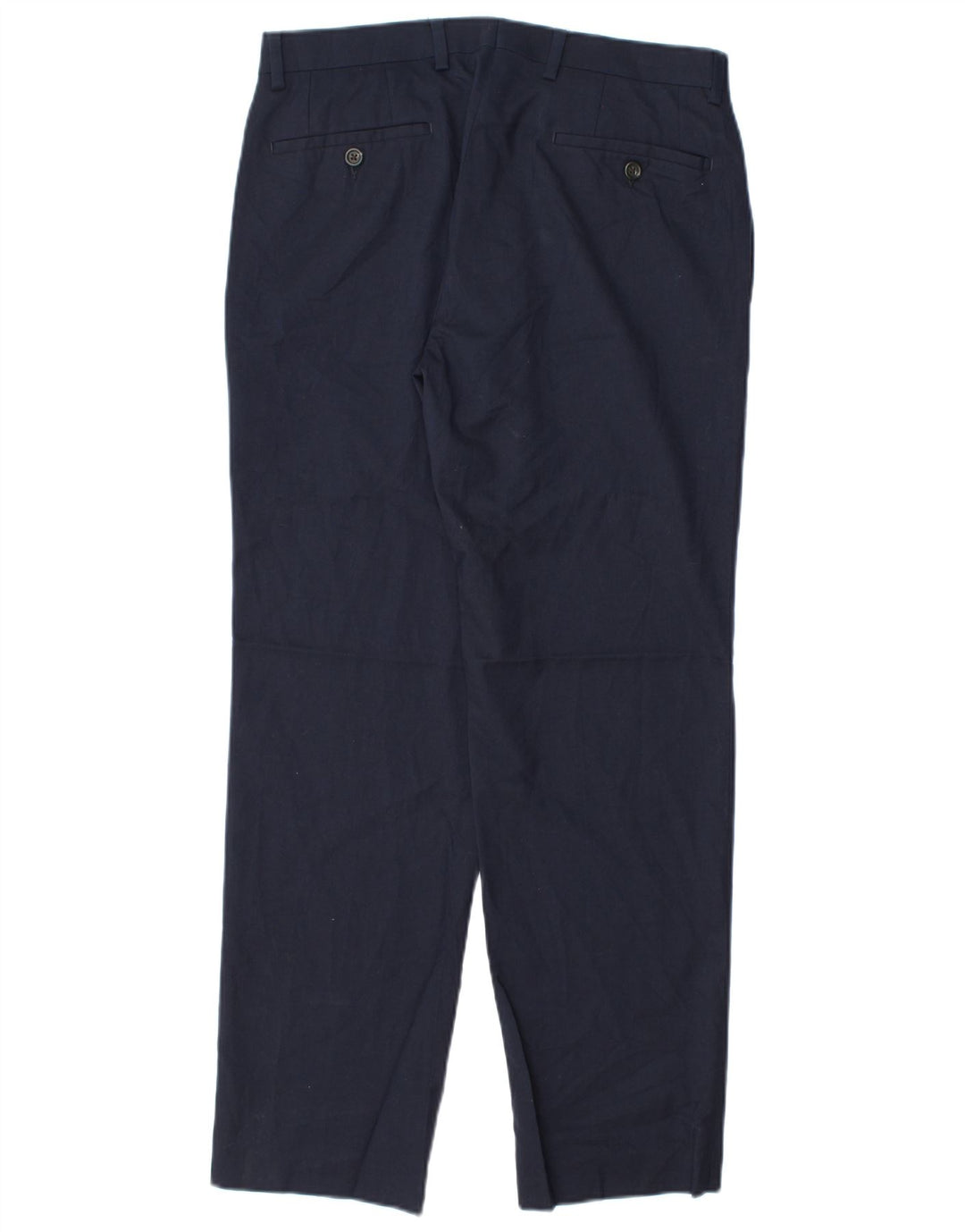 RALPH LAUREN Pantaloni da abito slim da uomo W31 L30 poliestere blu navy