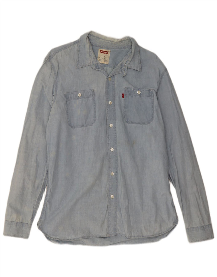 Camicia di jeans da uomo Levi's Large in cotone blu