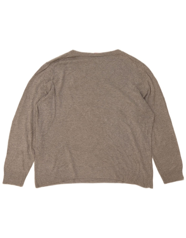 Maglione Puma da uomo con scollo a V XL in cotone grigio