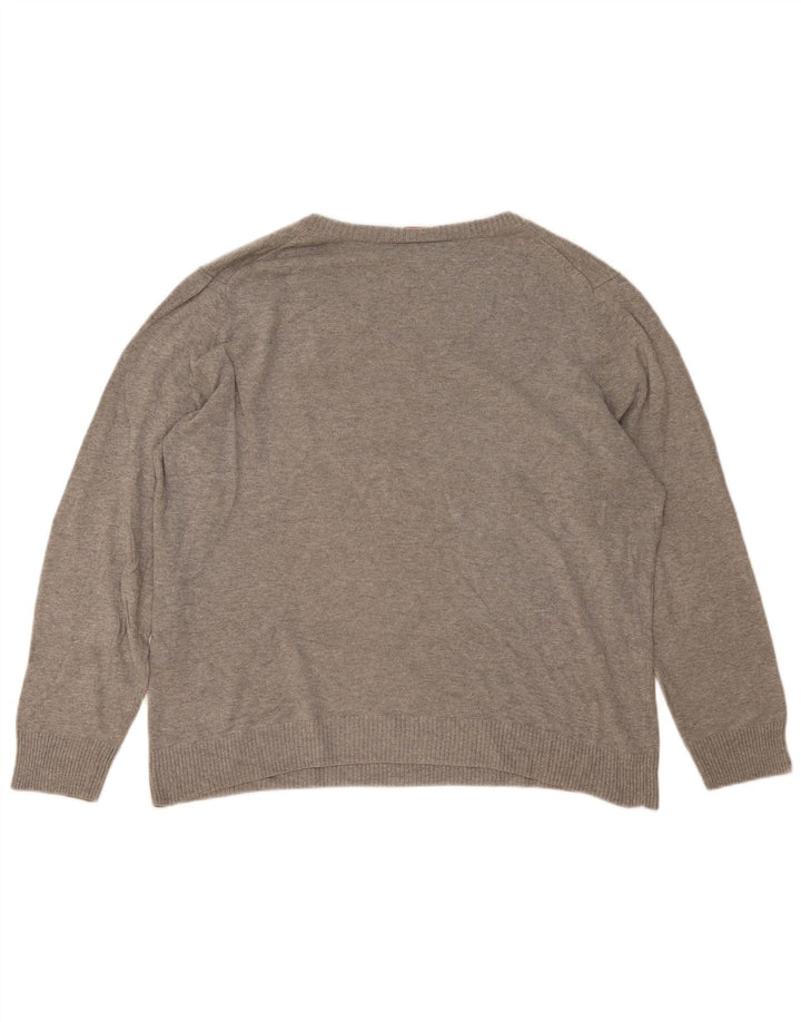 Maglione Puma da uomo con scollo a V XL in cotone grigio
