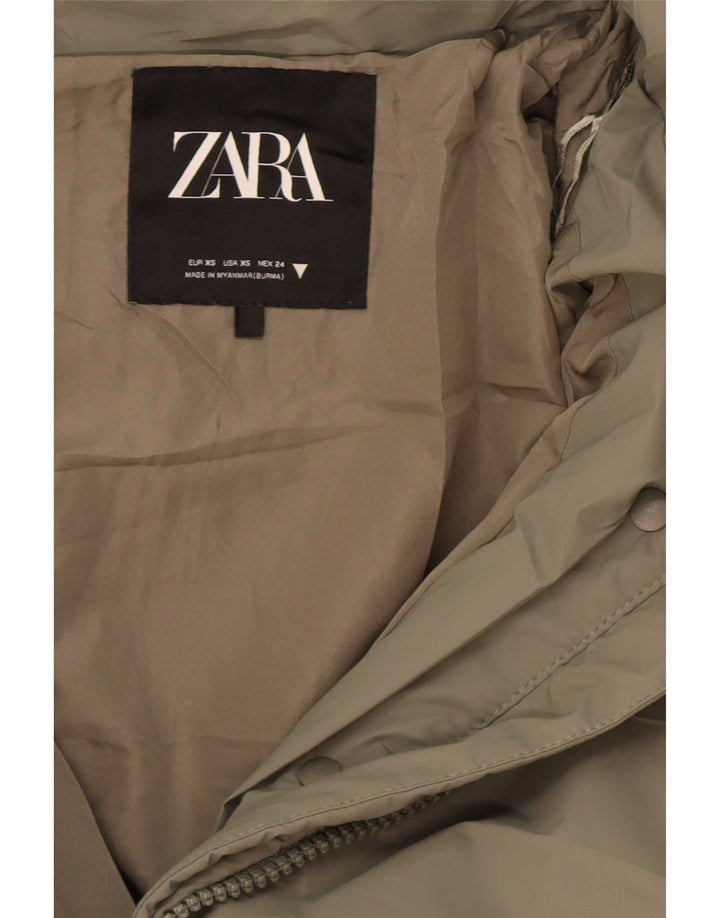 Giacca imbottita oversize con cappuccio da donna Zara UK 6 XS poliestere kaki