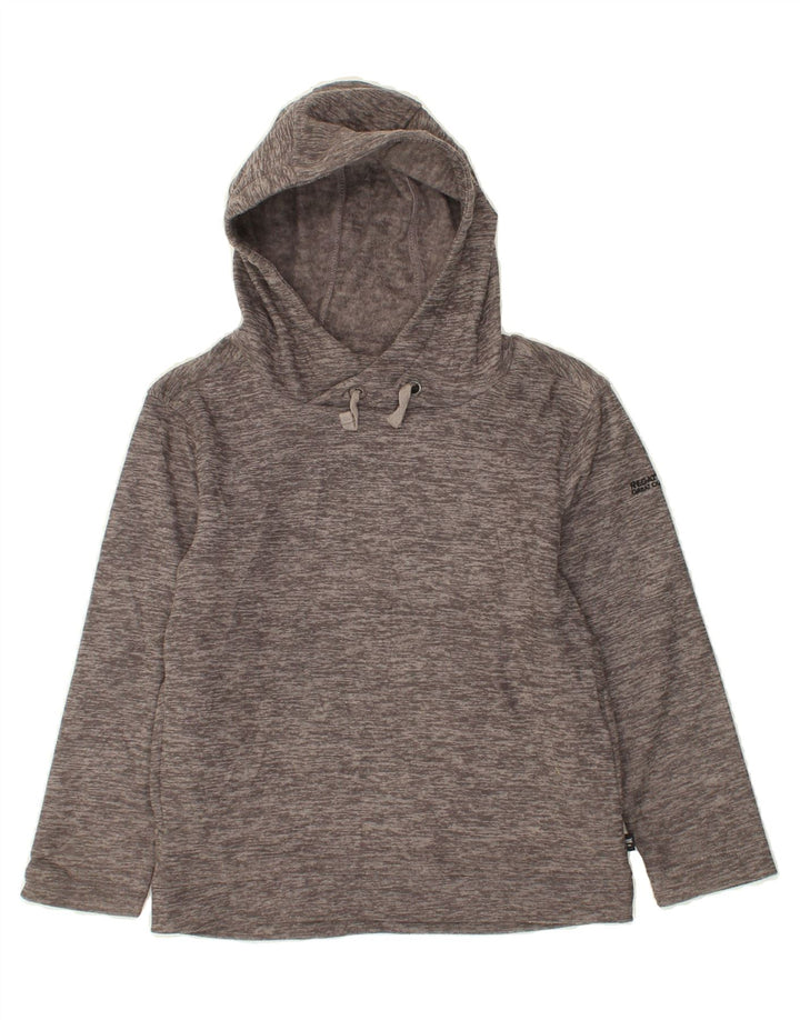 REGATTA Girls Hoodie Jumper 9-10 Years Grey Flecked Polyester | Vintage Regatta | Thrift | Second-Hand Regatta | Used Clothing | Messina Hembry 