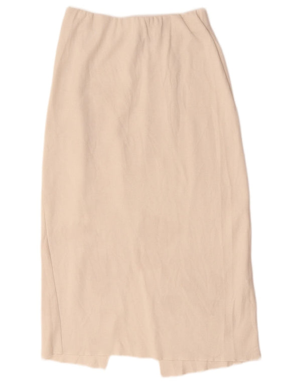 Gonna longuette a vita alta da donna Zara media W28 in cotone bianco sporco
