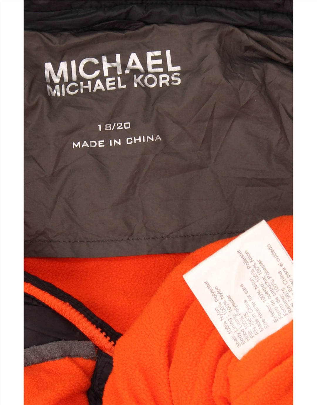 Giacca imbottita con cappuccio MICHAEL KORS per ragazzi 15-16 anni Nylon color block grigio