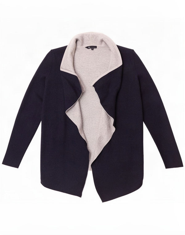 Crew Clothing Maglione cardigan aperto da donna UK 10 Small Blu navy in cotone