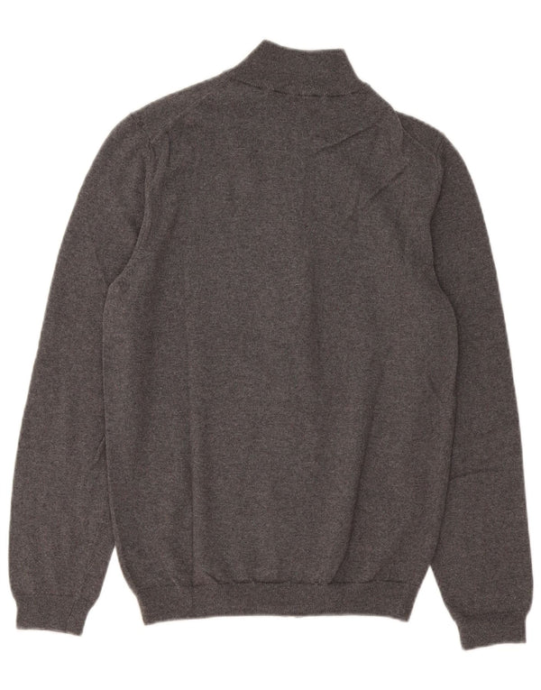 Maglione cardigan slim fit da uomo Hugo Boss in lana merino grigio medio