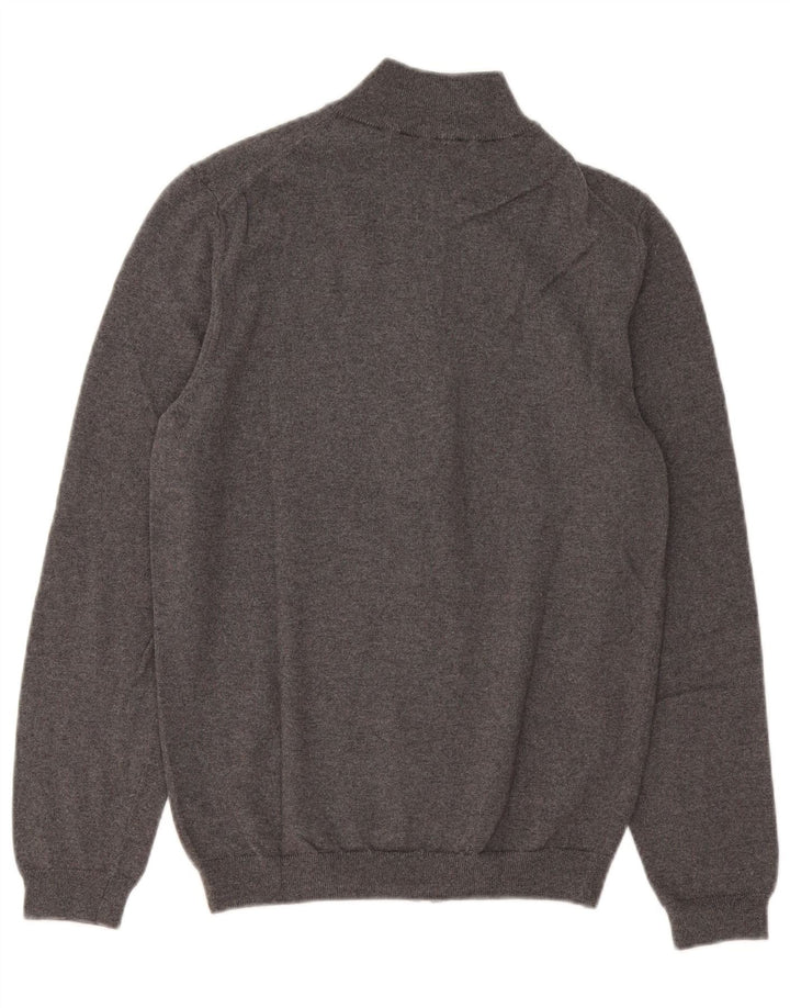 Maglione cardigan slim fit da uomo Hugo Boss in lana merino grigio medio