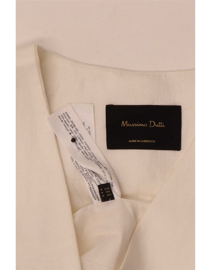 Gilet da donna Massimo Dutti UK 12 Cotone bianco medio