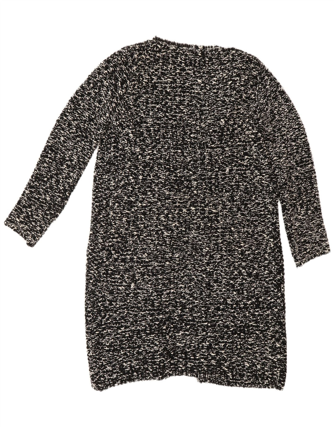 Maglione cardigan lungo da donna Zara UK 14 medio nero screziato