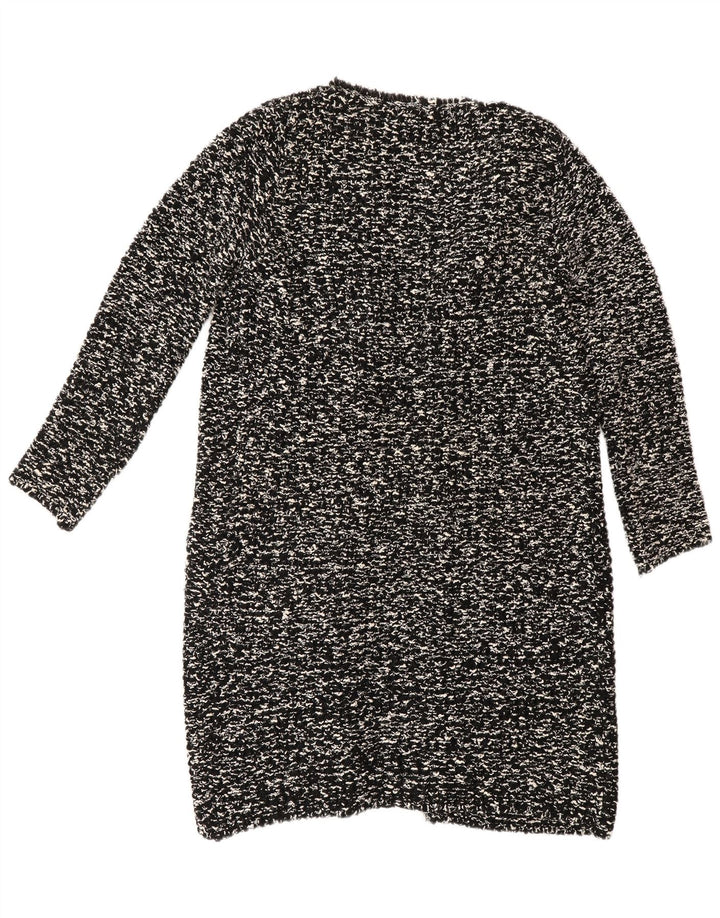 Maglione cardigan lungo da donna Zara UK 14 medio nero screziato