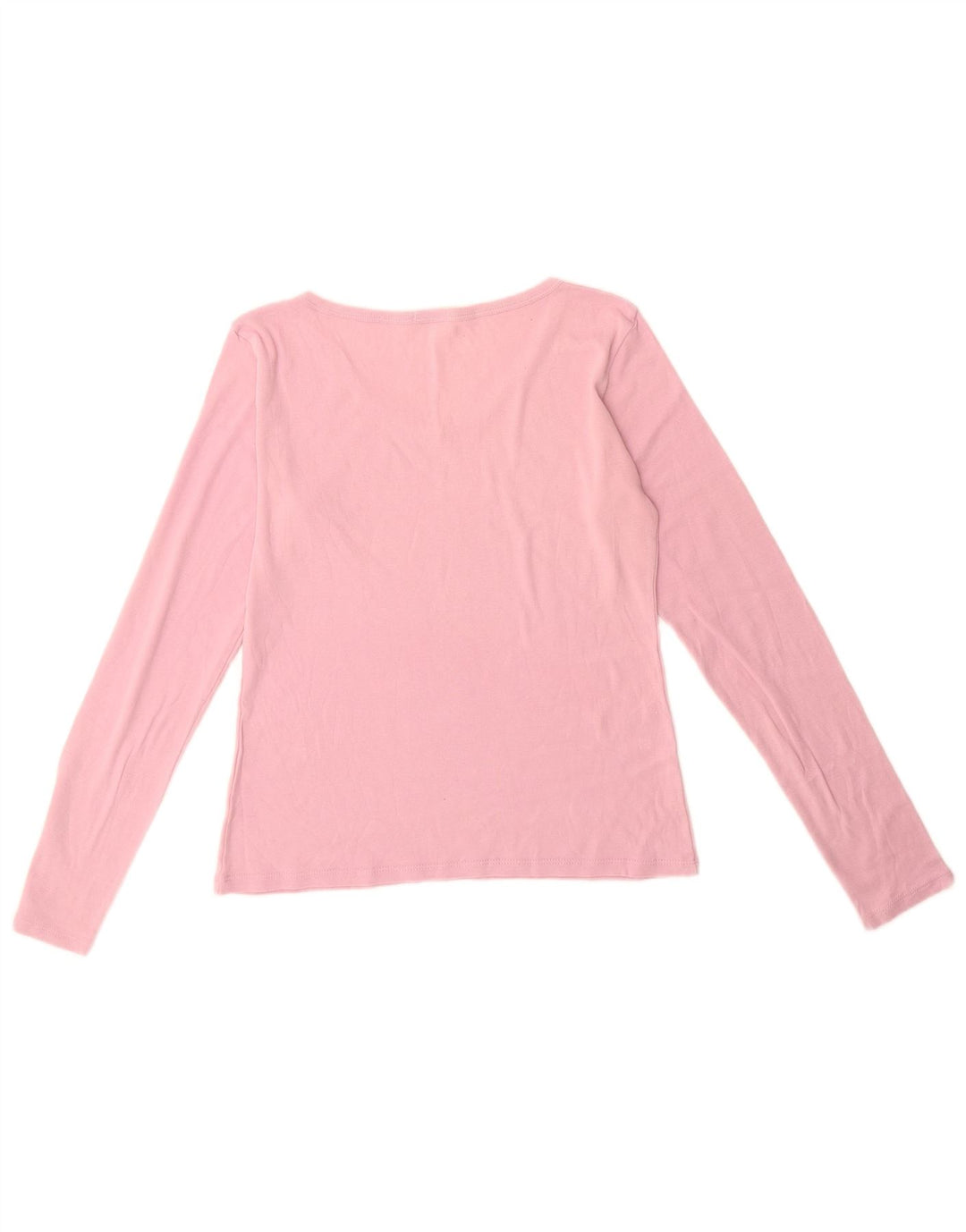 Top grafico da donna Benetton manica lunga UK 12 Rosa medio