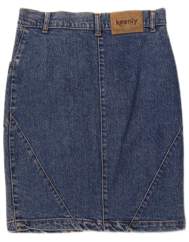 Gonna di jeans vintage da donna W28 in cotone blu medio