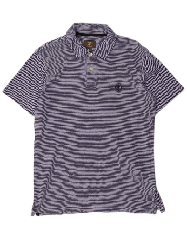 Polo da uomo Regular Fit TIMBERLAND in cotone a righe blu medio