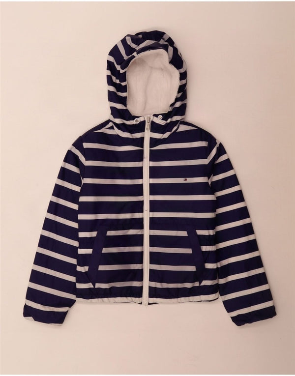 Giacca reversibile con cappuccio per ragazze Tommy Hilfiger 6-7 anni piccola blu navy