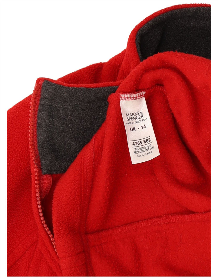 Giacca in pile da donna Marks & Spencer UK 14 grande poliestere rosso