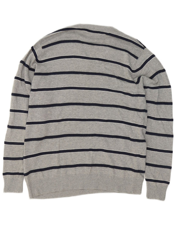 Maglione da uomo Marks & Spencer Blue Harbour con scollo a V grigio medio a righe