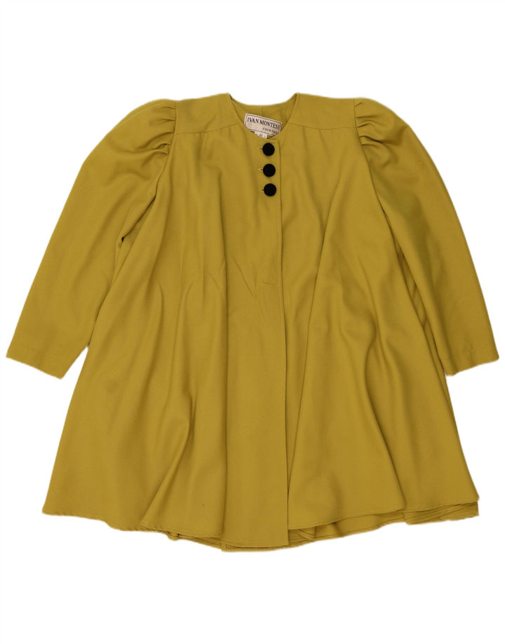 Soprabito oversize da donna vintage IT 44 Lana giallo medio