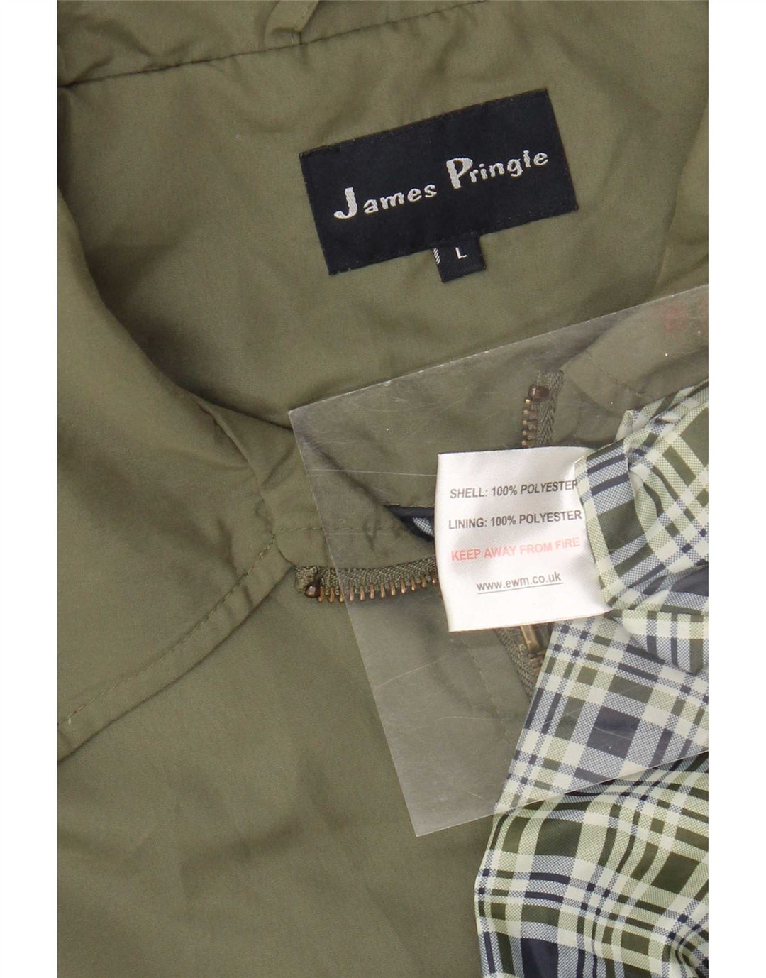 James Pringle Giubbotto bomber da uomo UK 40 Large Khaki Poliestere