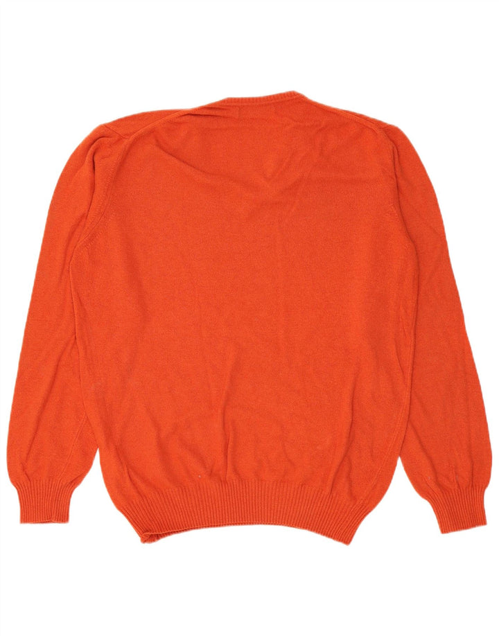 Maglione Zara da uomo con scollo a V XL in viscosa arancione